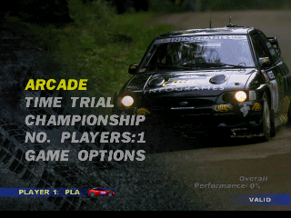 V-Rally Edition 99 title screen for Nintendo 64
